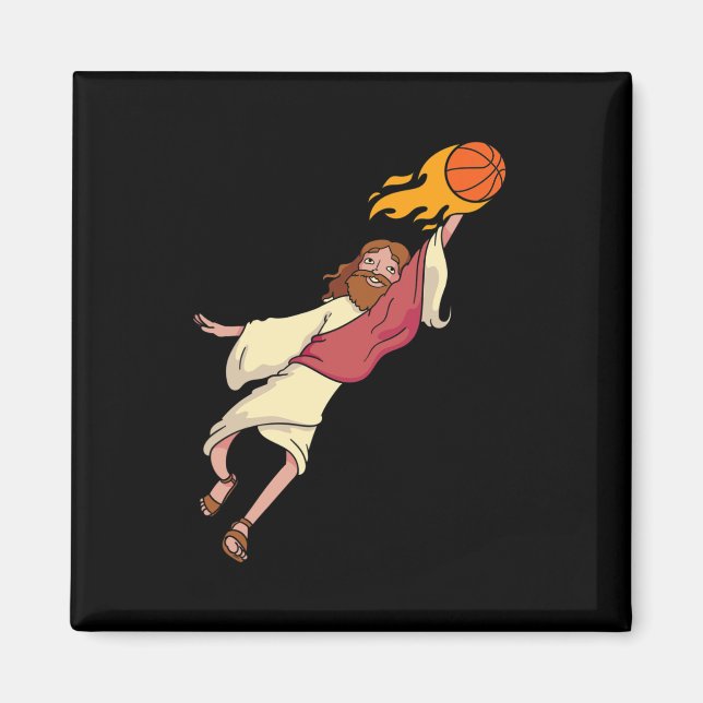 Jesus Basketball spielen Magnet (Vorne)