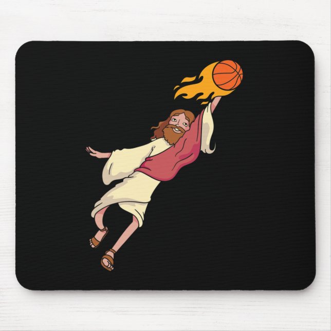 Jesus Basketball spielen Mousepad (Vorne)