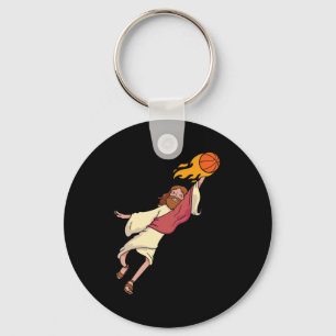 Jesus Basketball spielen Schlüsselanhänger