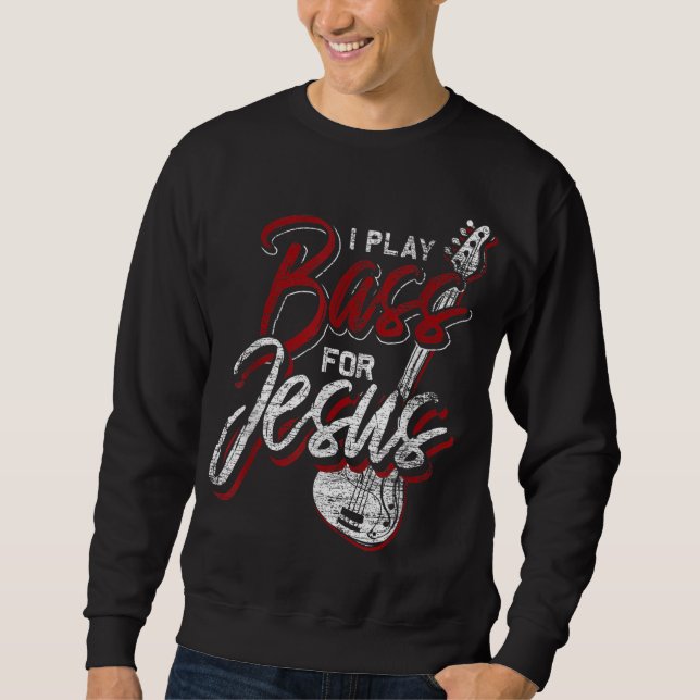 Jesus Bassist Christlich Bass Player Gitarre Sweatshirt (Vorderseite)