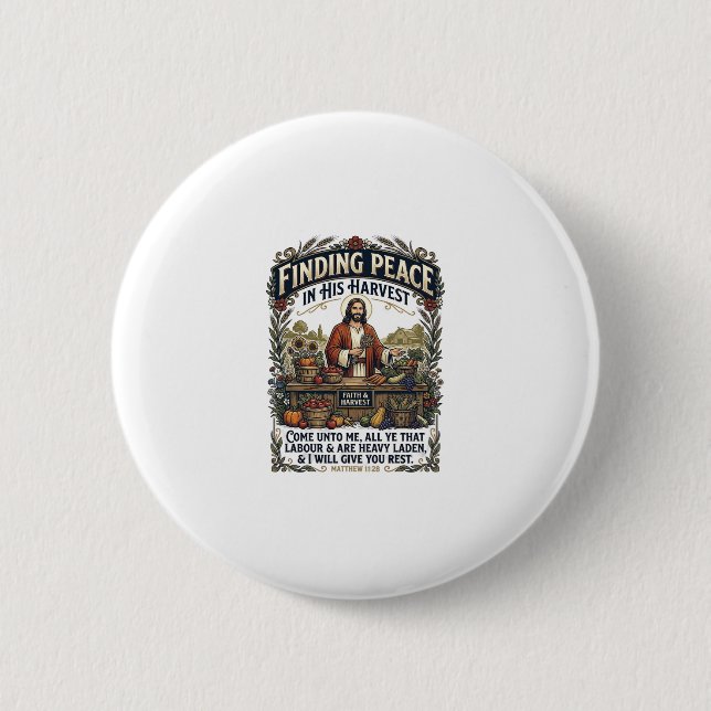 Jesus Bauernmarkt Handgemachte Lebensmittel Grafik Button (Vorderseite)