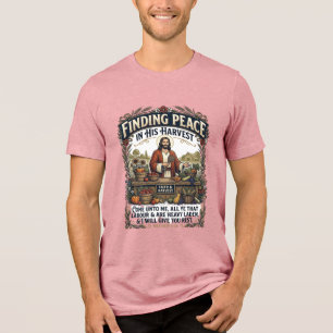 Jesus Bauernmarkt Handgemachte Lebensmittel Grafik Tri-Blend Shirt