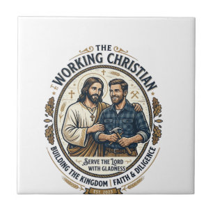 Jesus Bauhandwerk Shirt Christliches Grafik_ Fliese