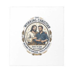 Jesus Bauhandwerk Shirt Christliches Grafik_ Notizblock