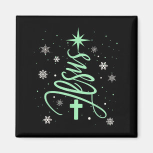 Jesus Baum Christlich Weihnachten Glaube Schneeflo Magnet