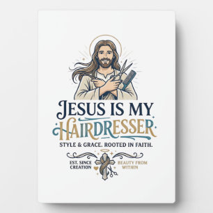 Jesus Beauty Salon Friseur T-Shirt Inspiration Fotoplatte