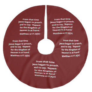 JESUS begann zu predigen: Umkehr - Moderne Weihnac Polyester Weihnachtsbaumdecke