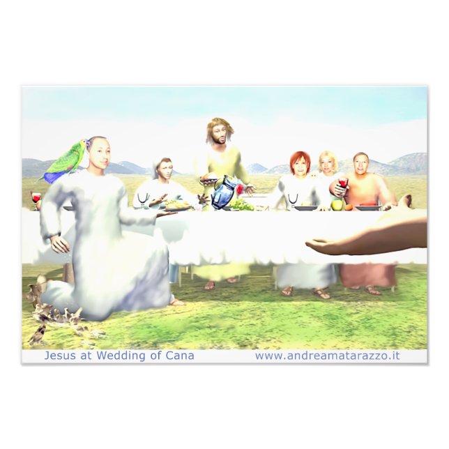 Jesus bei der Hochzeit von Cana Fotodruck (Vorne)