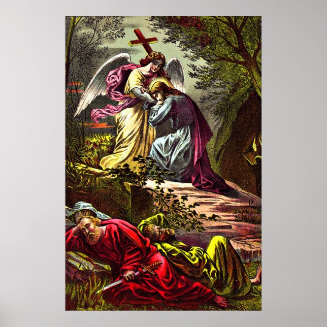 Jesus bei Gethsemane spricht mit dem Winkel Poster (Vorne)