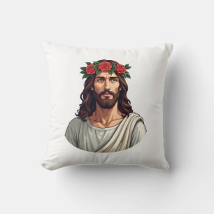 Jesus bekränzte Rose Vintage-Stich-Shirt 2 Kissen