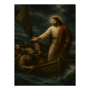 Jesus beruhigt das Storm™ LDS Art Poster
