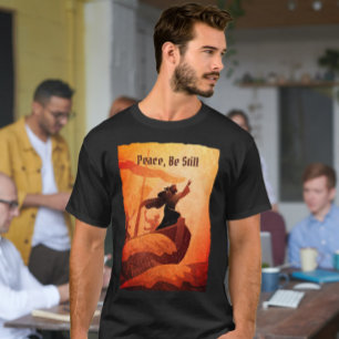 Jesus beruhigt den Sturm Bibel Verse Black T-Shirt