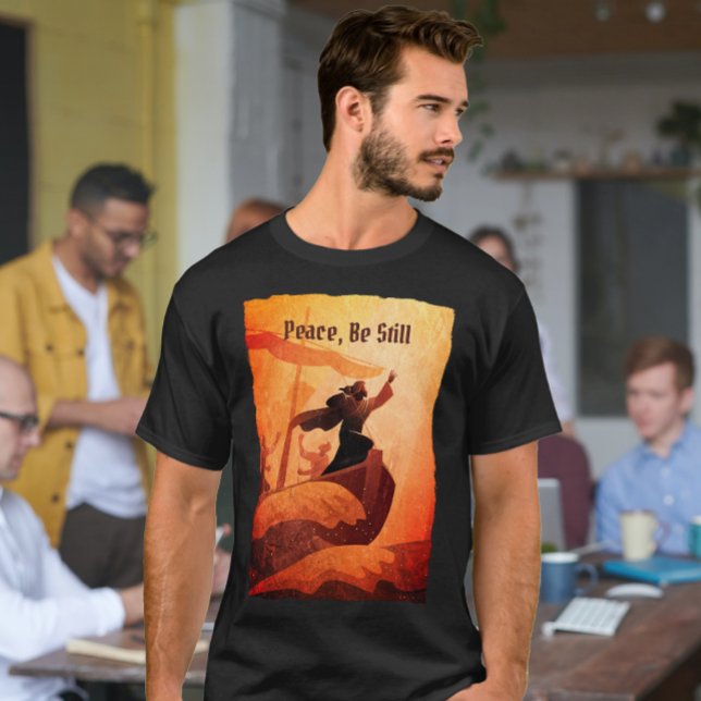 Jesus beruhigt den Sturm | Bibel Verse Black T-Shirt (Von Creator hochgeladen)