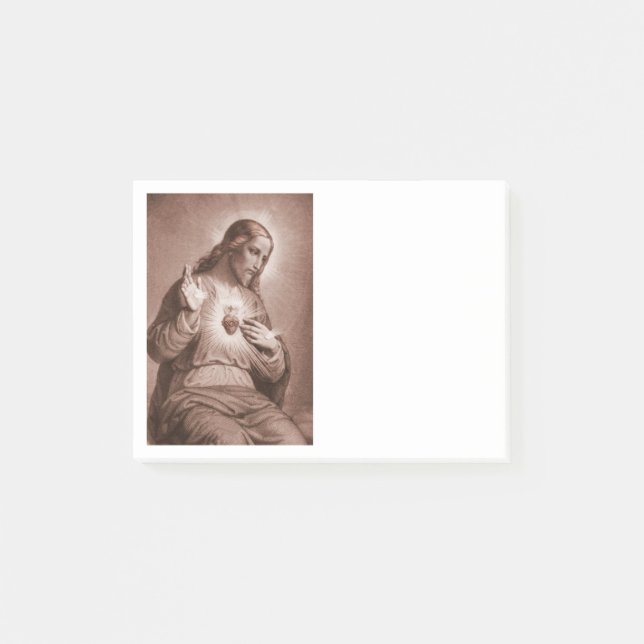 Jesus berührt sein Herz Post-it Klebezettel (Vorderseite)