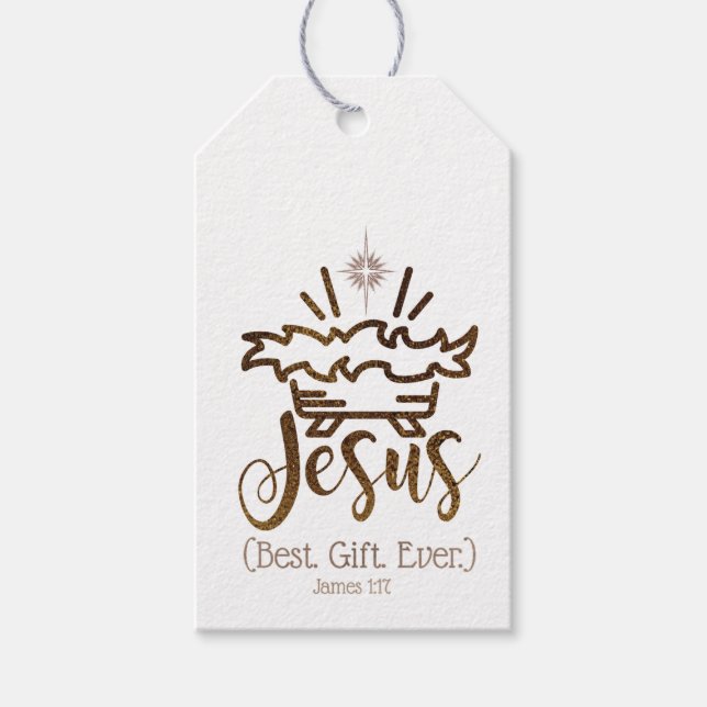 JESUS BEST GIFT EVENT Christmas Scripture Geschenkanhänger (Vorderseite)