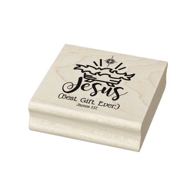 JESUS BEST GIFT EVER Krippe Weihnachten Gummistempel (Stempel)
