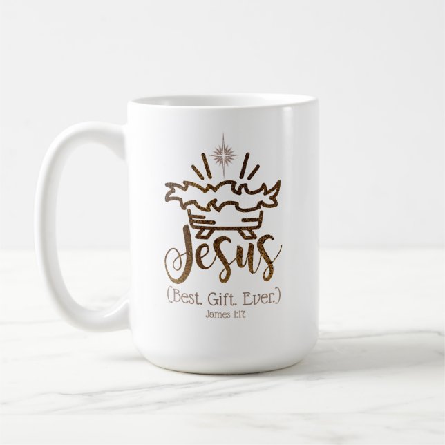JESUS BEST GIFT EVER Nativity Scripture Christmas  Kaffeetasse (Links)