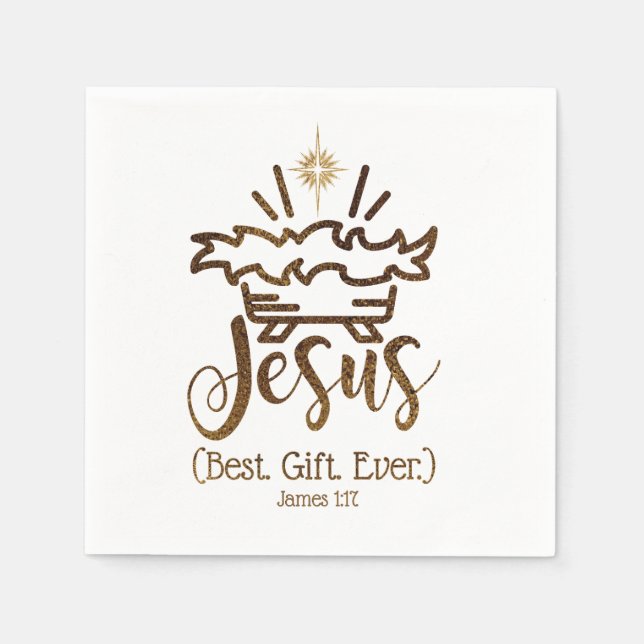 JESUS BEST GIFT JEMALS Weihnachts-Party Serviette (Vorderseite)