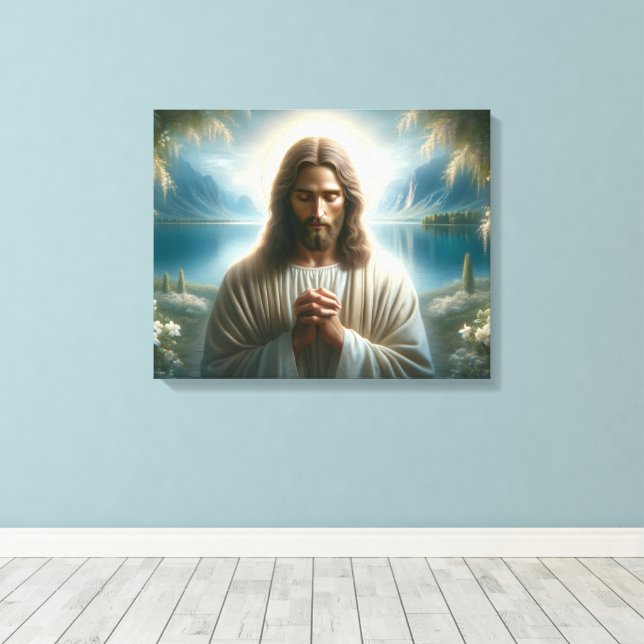 Jesus beten leinwanddruck (Insitu (Holzboden))