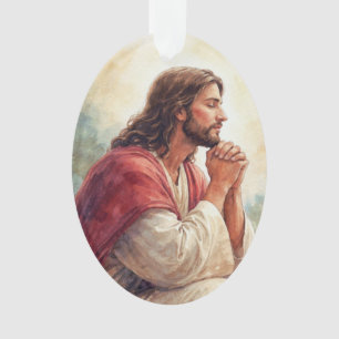 Jesus betend Wasserfarben Kunst Christlicher Gla Ornament