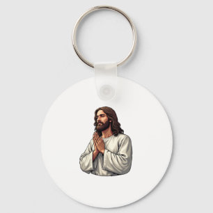 Jesus betende Hände Vintage-Stich-T-Shirt 2 Schlüsselanhänger