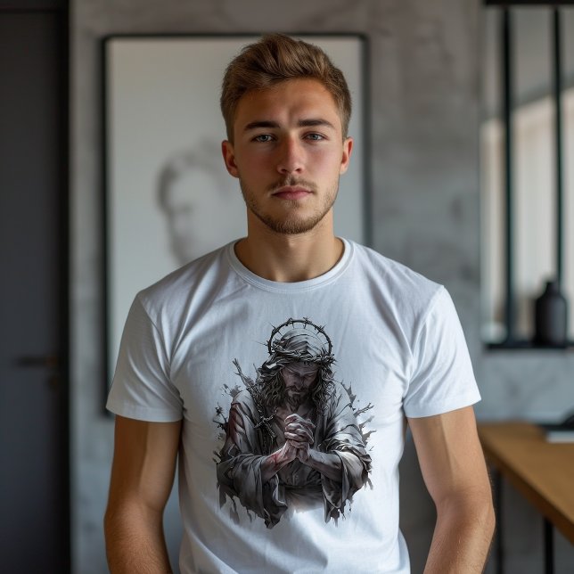 Jesus betet Glauben T-Shirt (Von Creator hochgeladen)