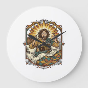 Jesus betrunken Online-Einkaufsbeleg Morgen danach Große Wanduhr