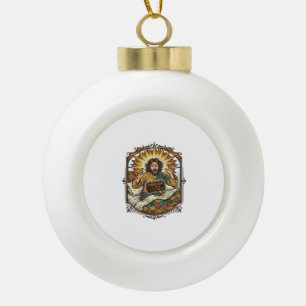 Jesus betrunken Online-Einkaufsbeleg Morgen danach Keramik Kugel-Ornament