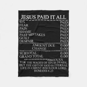 Jesus bezahlte alles, um Christliche katholische B Fleecedecke
