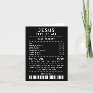 Jesus bezahlte es ganz lustig Christlich (hinten) Karte