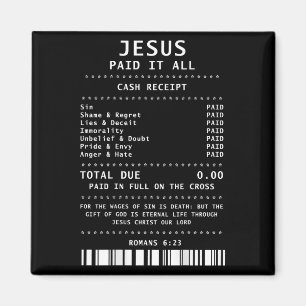 Jesus bezahlte es ganz lustig Christlich (hinten) Magnet