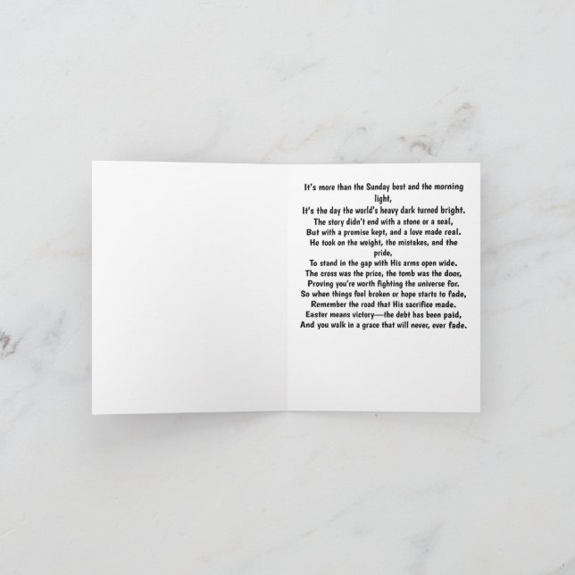 Jesus bezahlte karte (Innenseite)