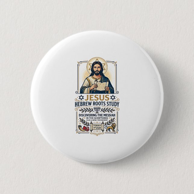 Jesus Bibel Sprachen Hebräisch Griechisch Nerd-Shi Button (Vorderseite)
