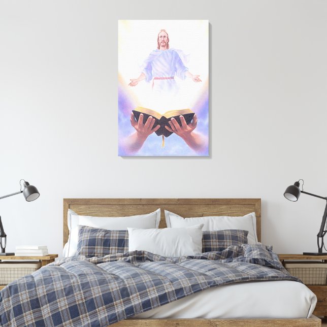 Jesus Bible überwölbte Canvas Leinwanddruck (Insitu (Schlafzimmer))