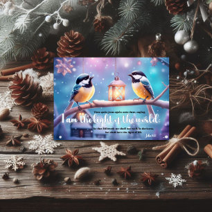 Jesus Bible Verse Chickadee Christliche Weihnachte Feiertagskarte