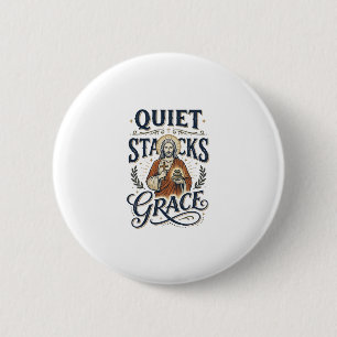 Jesus-Bibliothekar-Grafik-T-Shirt Christliche Kuns Button