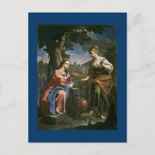 Jesus bietet lebendiges Wasser Postkarte