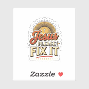 Jesus Bitte Repariere Es Vintage Christliche Typog Aufkleber