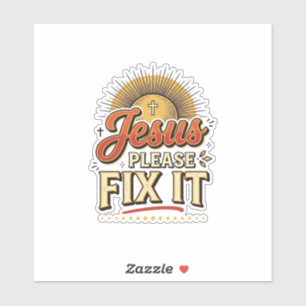 Jesus Bitte Repariere Es Vintage Christliche Typog Aufkleber