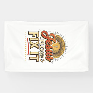 Jesus Bitte Repariere Es Vintage Christliche Typog Banner