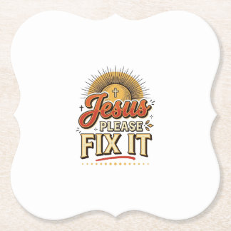Jesus Bitte Repariere Es Vintage Christliche Typog Untersetzer
