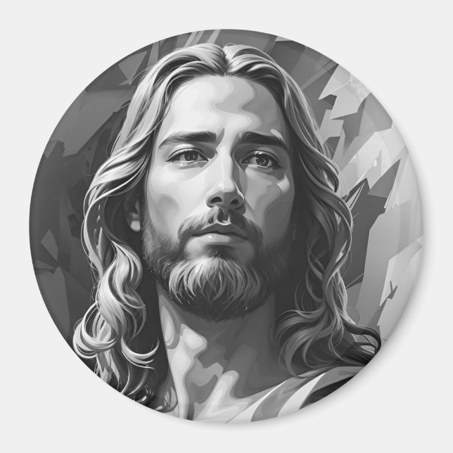 Jesus Black and White Magnet (Vorne)