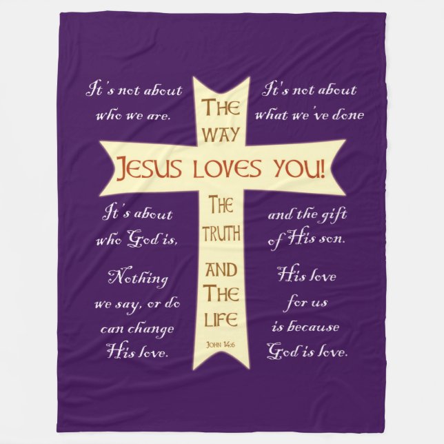 Jesus Blanket - Lila Fleece (Vorderseite)