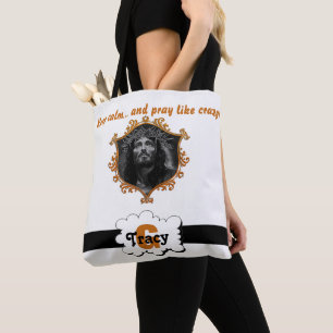 Jesus Bleib ruhig und bete wie verrückte Monogramm