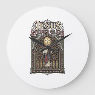 Jesus Bleiglas Jesus Bleiglas Kathedrale  Große Wanduhr