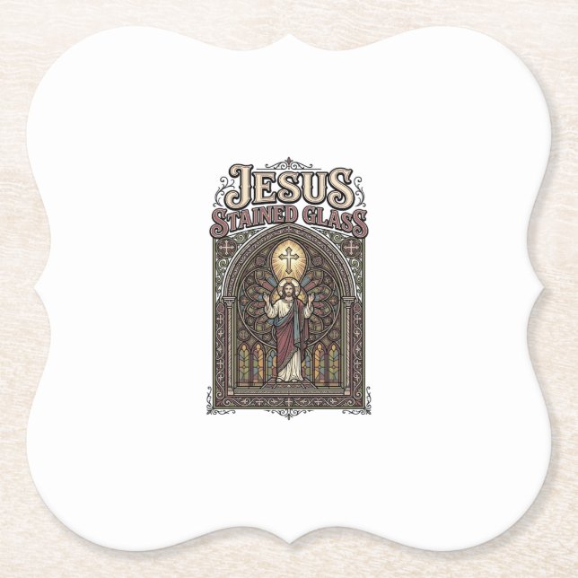 Jesus Bleiglas Jesus Bleiglas Kathedrale  Untersetzer (Vorderseite)