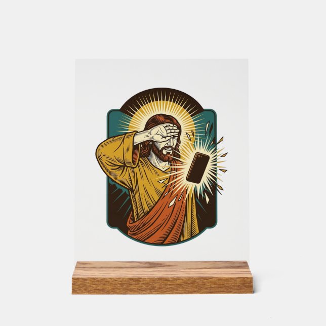 Jesus blendet die maximale Helligkeit des Telefons Acrylschild (Vorderseite)