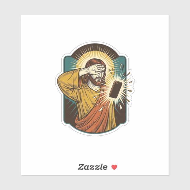 Jesus blendet die maximale Helligkeit des Telefons Aufkleber (Blatt)