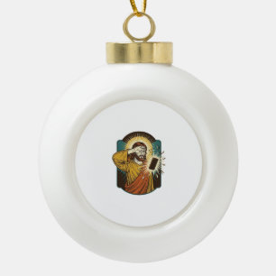 Jesus blendet die maximale Helligkeit des Telefons Keramik Kugel-Ornament