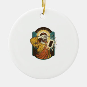 Jesus blendet die maximale Helligkeit des Telefons Keramik Ornament